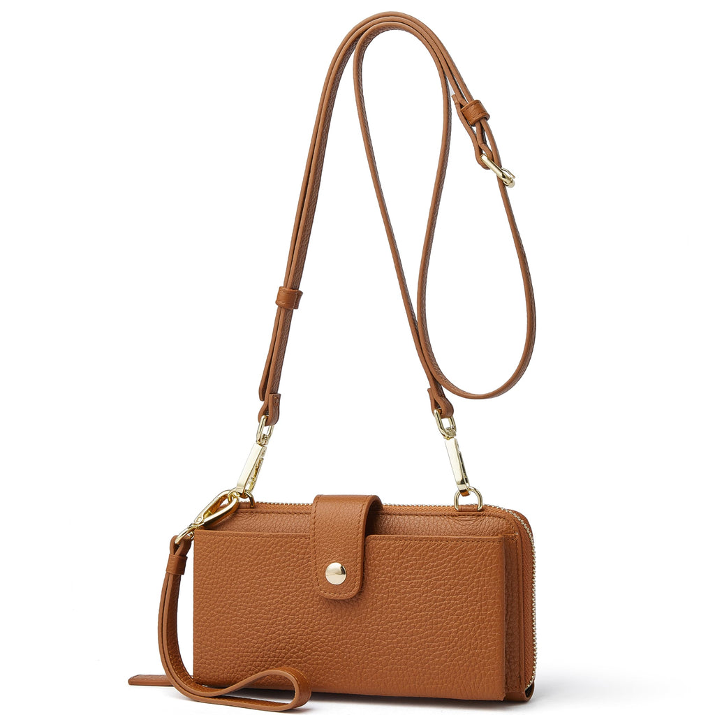 Small Leather Crossbody Wristlet Wallet and Phone Purse H9943