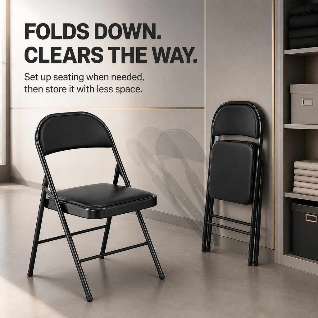 10 Pack Black Folding Chairs A80271
