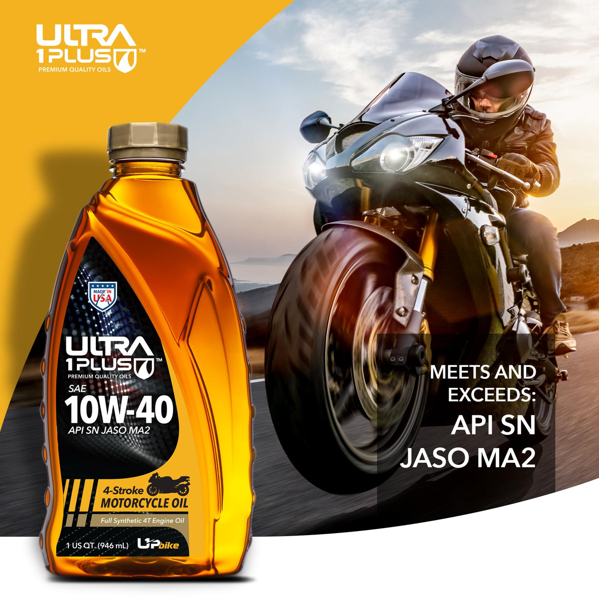 10W-40 Full Synthetic Motorcycle Oil 6 Quarts B49201