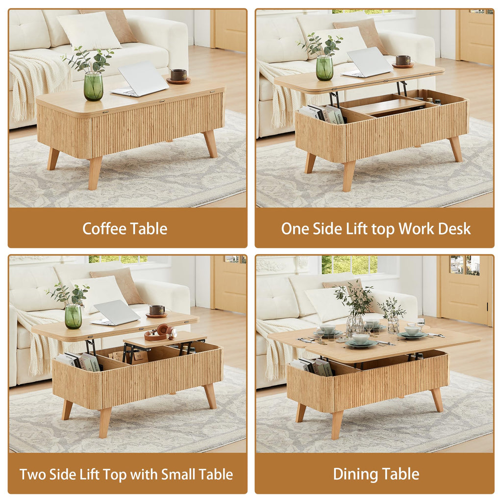 3 in 1 Lift Top Convertible Coffee Table with Storage L2241