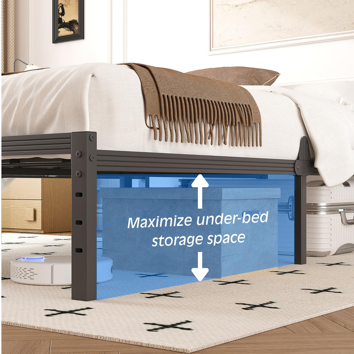 Queen Metal Platform Bed Frame D238924