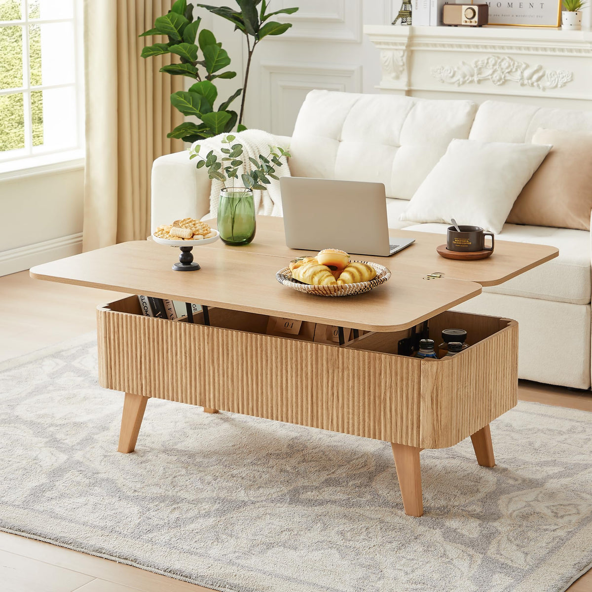 3 in 1 Lift Top Convertible Coffee Table with Storage L2241