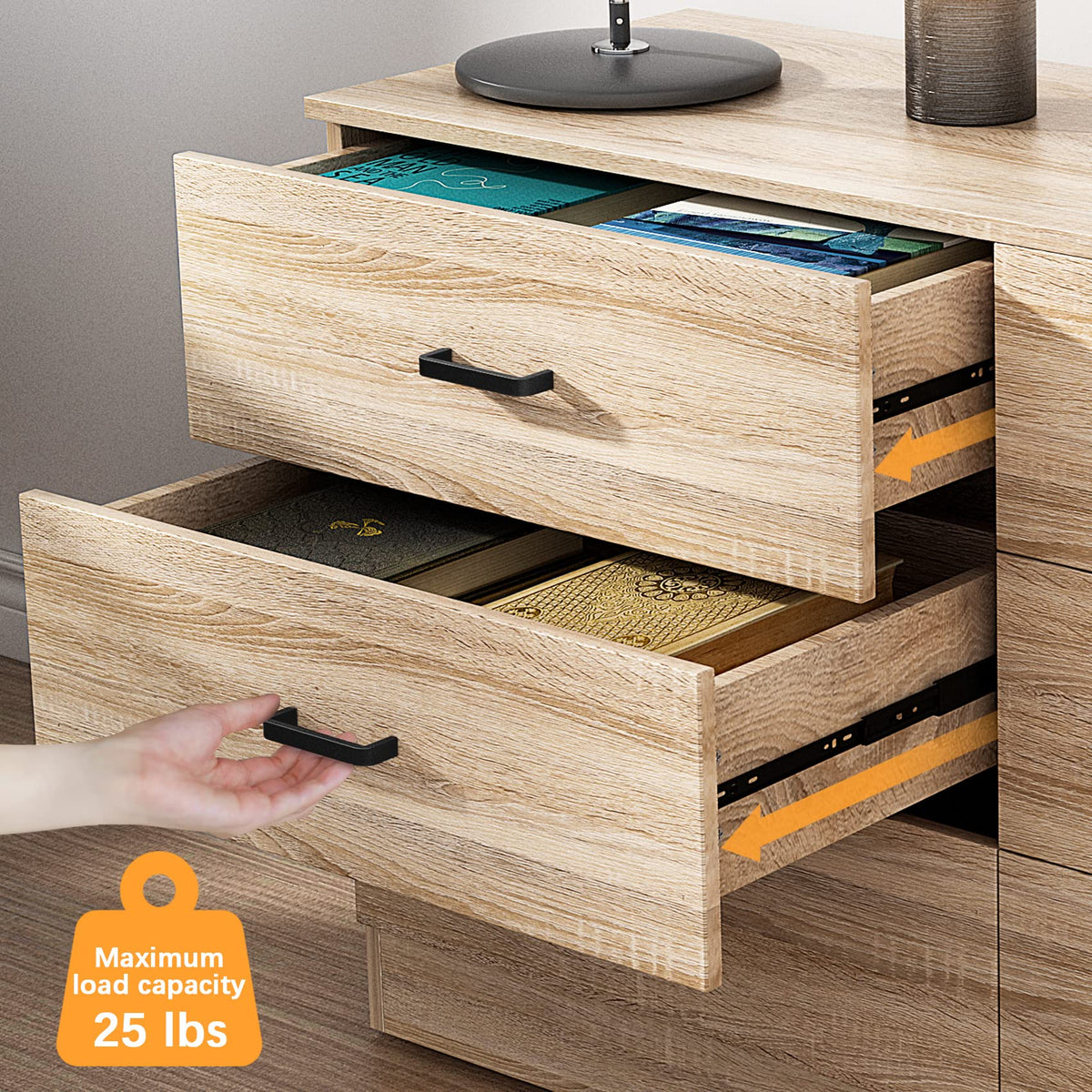 Light Oak 6 Drawer Dresser B1446