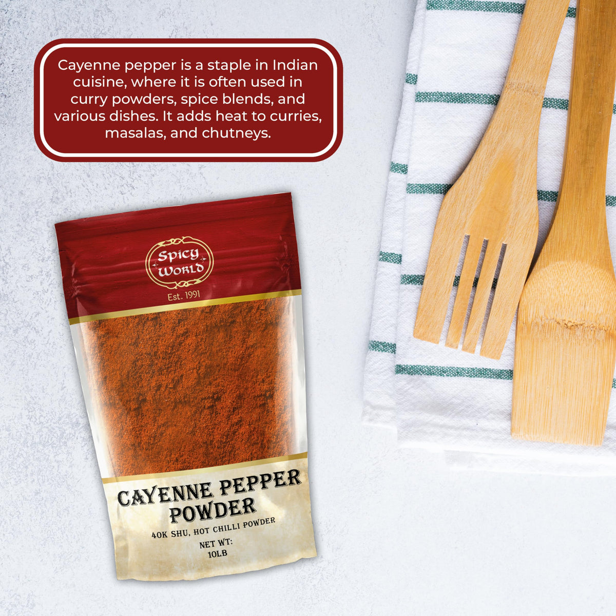 Cayenne Pepper Powder 10 Pound Bulk Bag N46896
