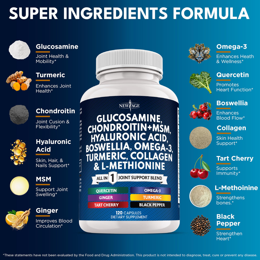 Glucosamine Chondroitin MSM Turmeric Collagen 240 Count E458