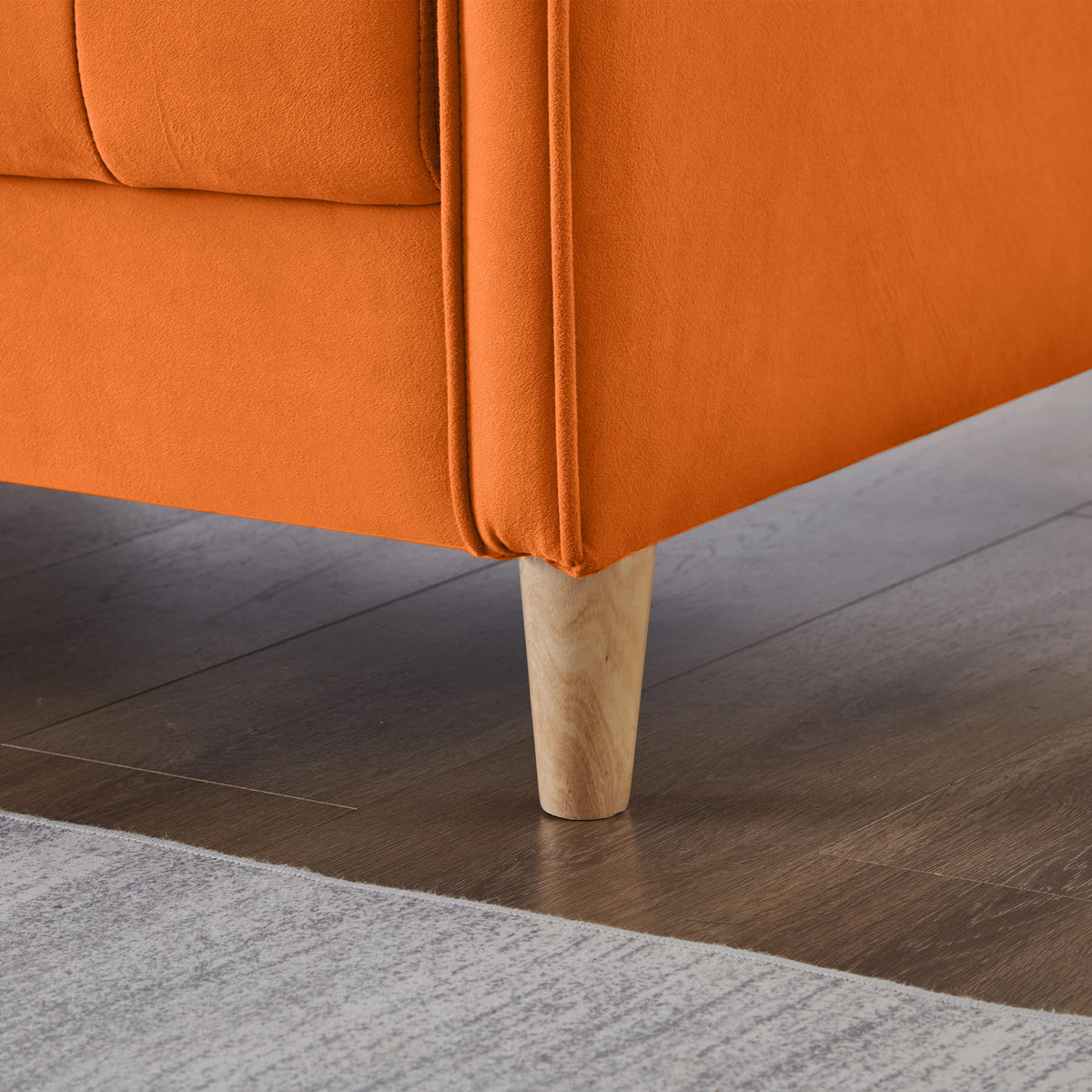 Orange Velvet Tufted Loveseat Sofa G970917