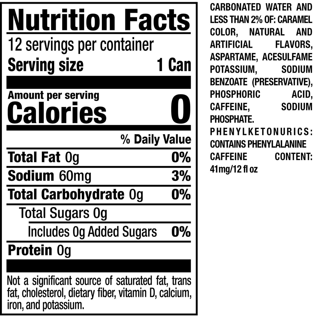 Zero Sugar Soda 12 fl. oz. Cans 12 Pack Pack of 2 J751513